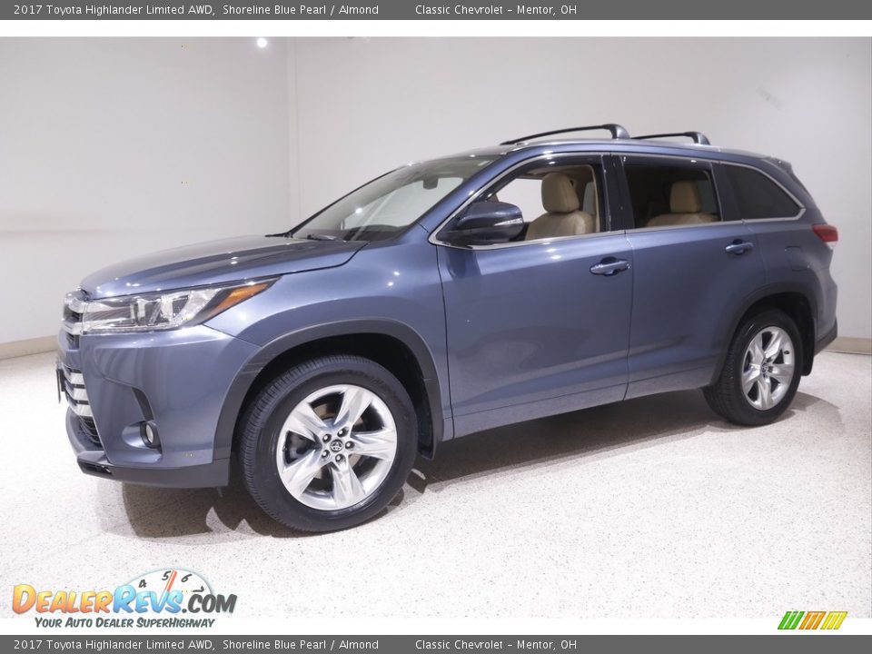 2017 Toyota Highlander Limited AWD Shoreline Blue Pearl / Almond Photo #3