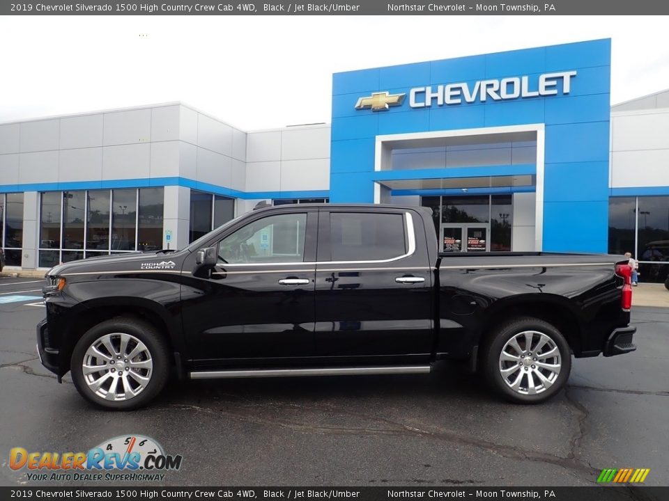 2019 Chevrolet Silverado 1500 High Country Crew Cab 4WD Black / Jet Black/Umber Photo #3