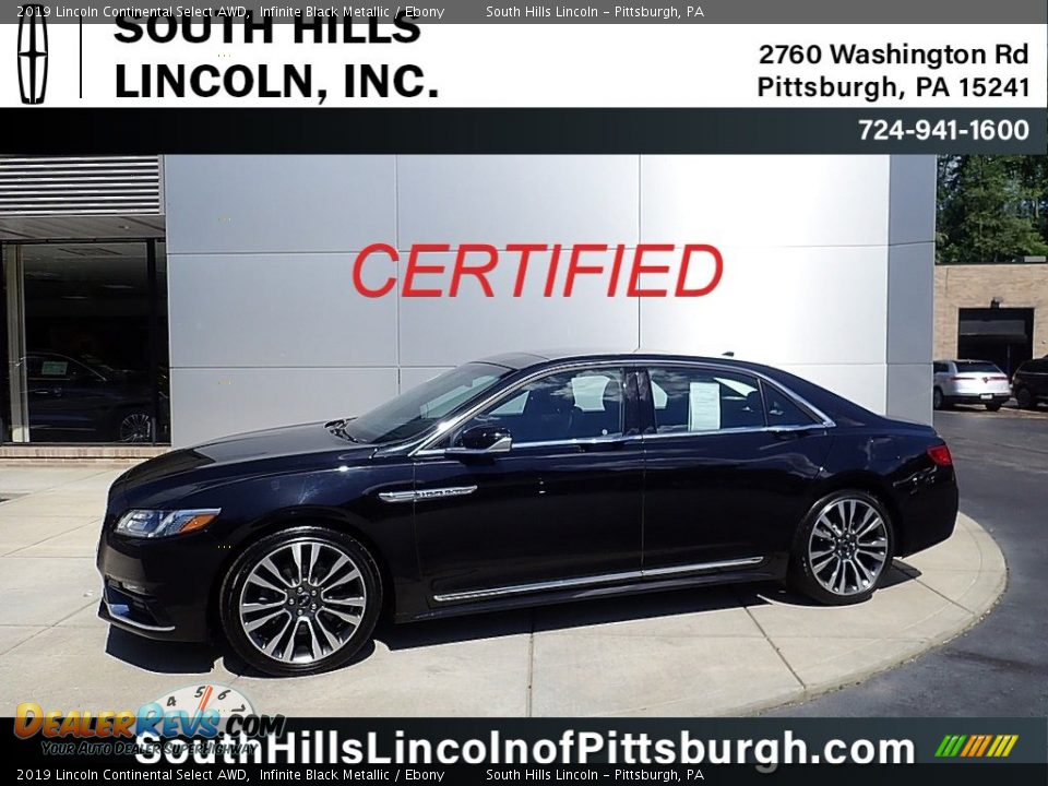 2019 Lincoln Continental Select AWD Infinite Black Metallic / Ebony Photo #1