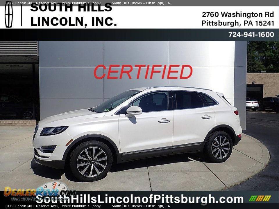 2019 Lincoln MKC Reserve AWD White Platinum / Ebony Photo #1