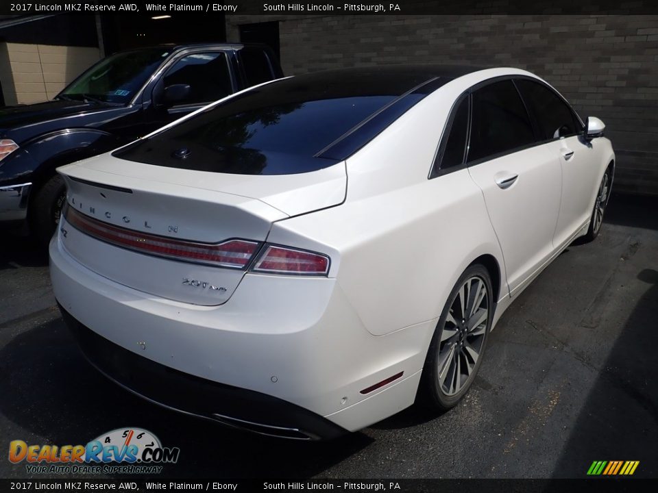 2017 Lincoln MKZ Reserve AWD White Platinum / Ebony Photo #4