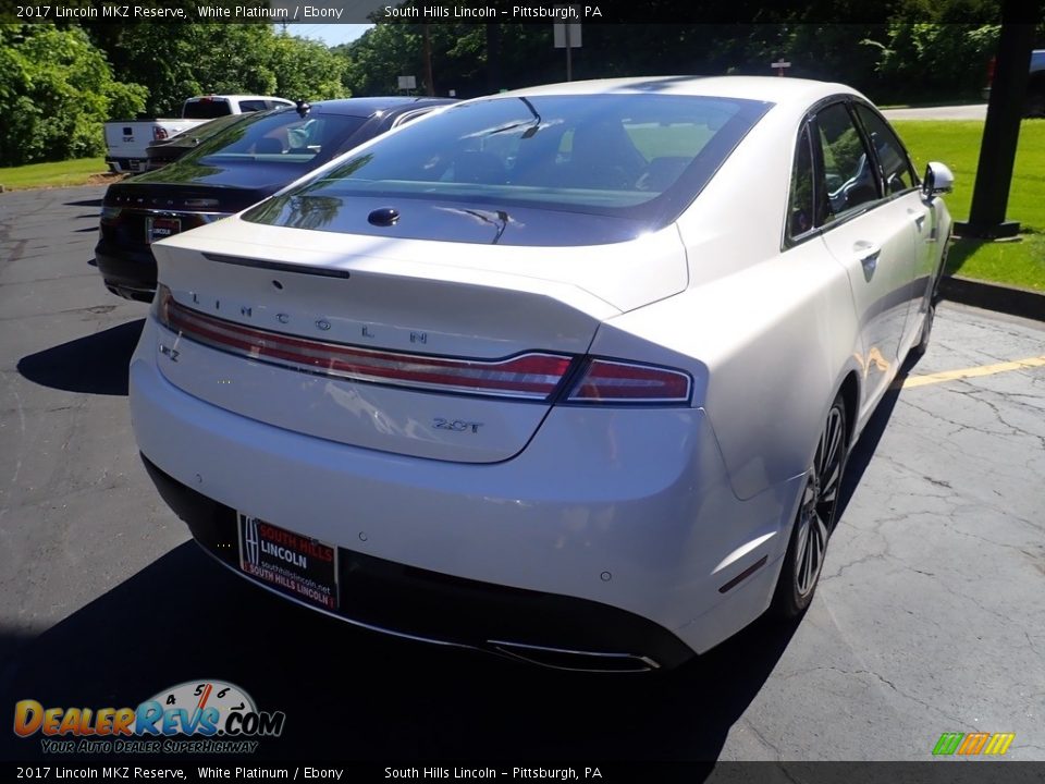 2017 Lincoln MKZ Reserve White Platinum / Ebony Photo #4