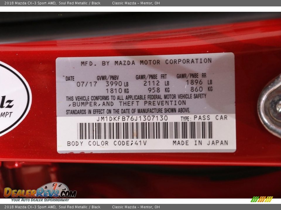 2018 Mazda CX-3 Sport AWD Soul Red Metallic / Black Photo #20