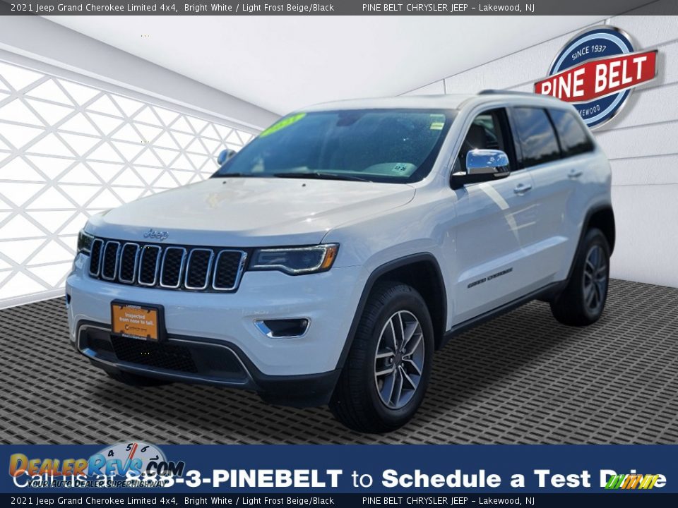 2021 Jeep Grand Cherokee Limited 4x4 Bright White / Light Frost Beige/Black Photo #1