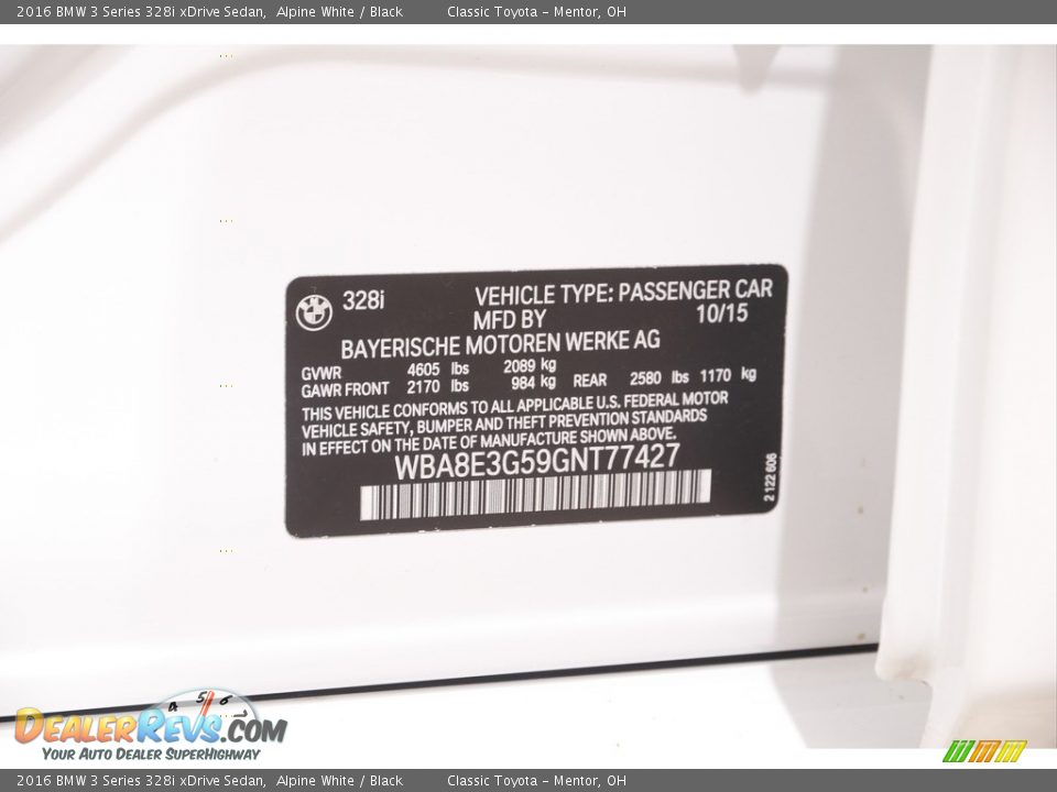 2016 BMW 3 Series 328i xDrive Sedan Alpine White / Black Photo #24