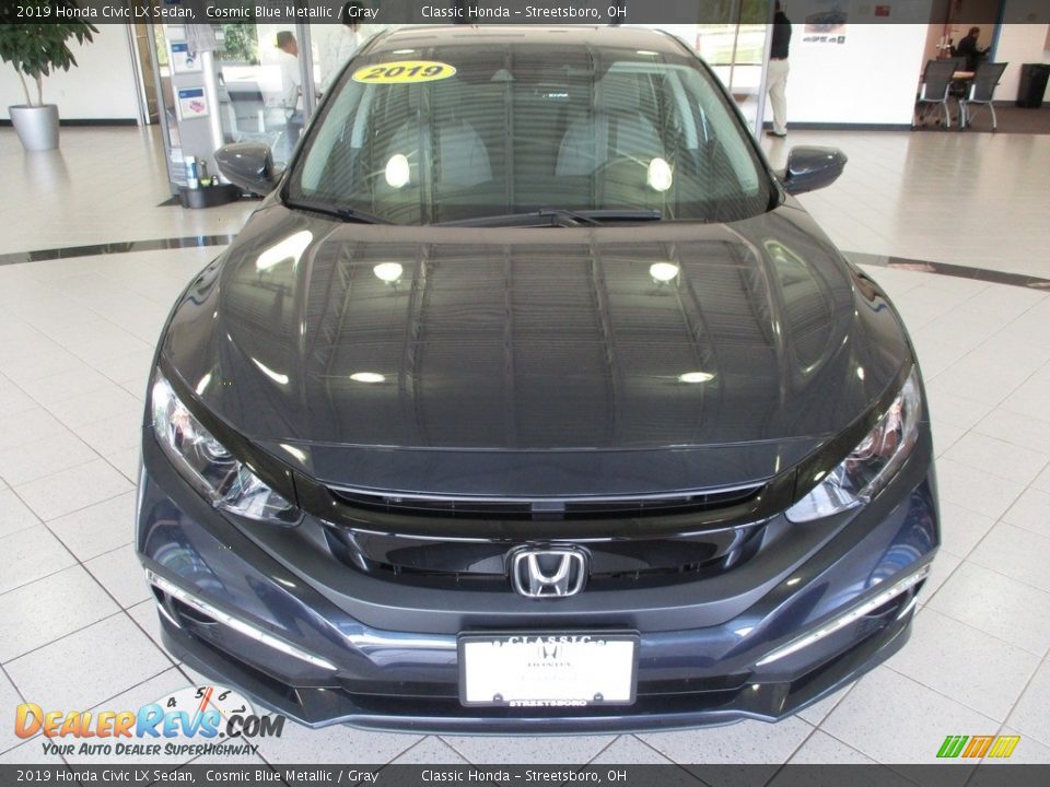 2019 Honda Civic LX Sedan Cosmic Blue Metallic / Gray Photo #2