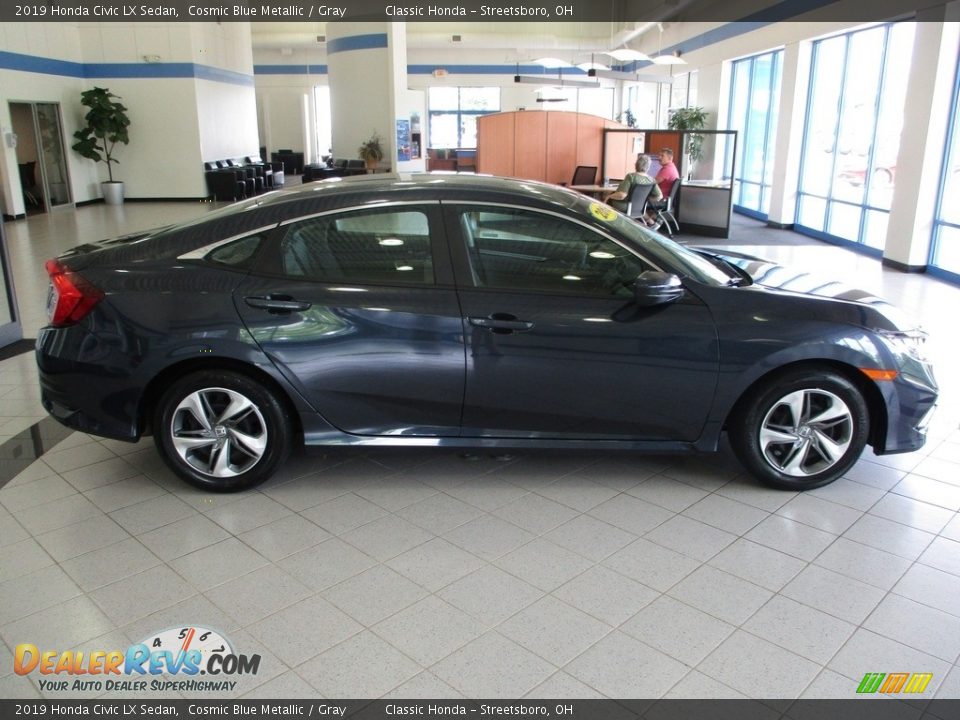 2019 Honda Civic LX Sedan Cosmic Blue Metallic / Gray Photo #4