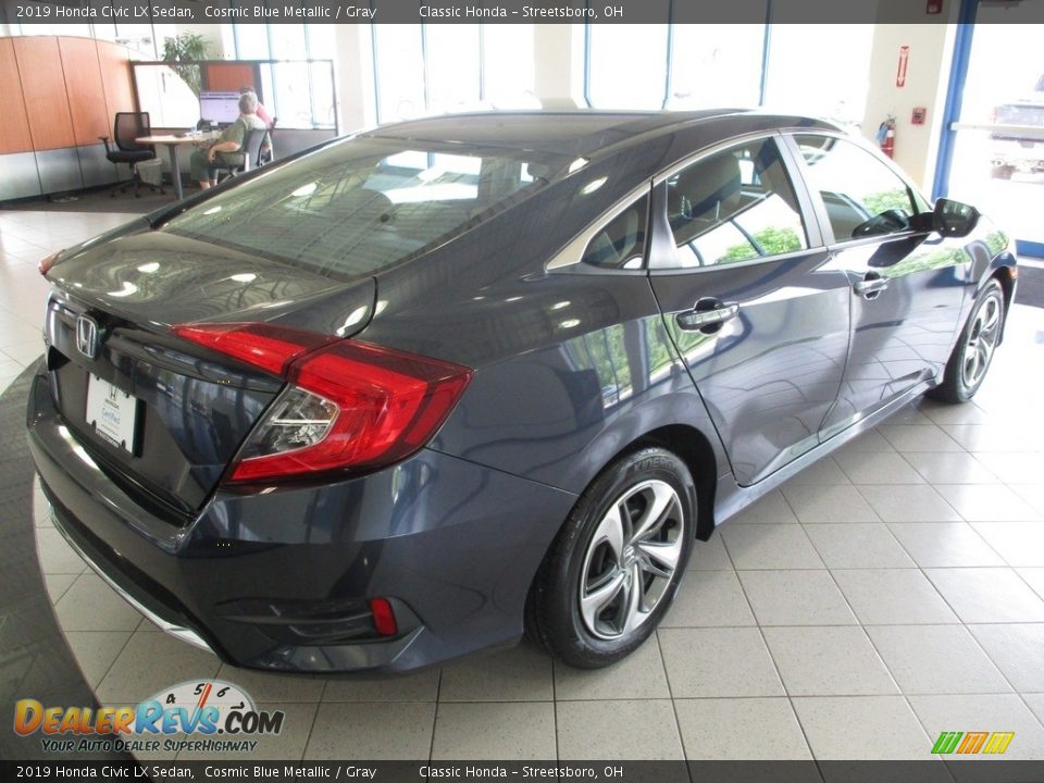 2019 Honda Civic LX Sedan Cosmic Blue Metallic / Gray Photo #7