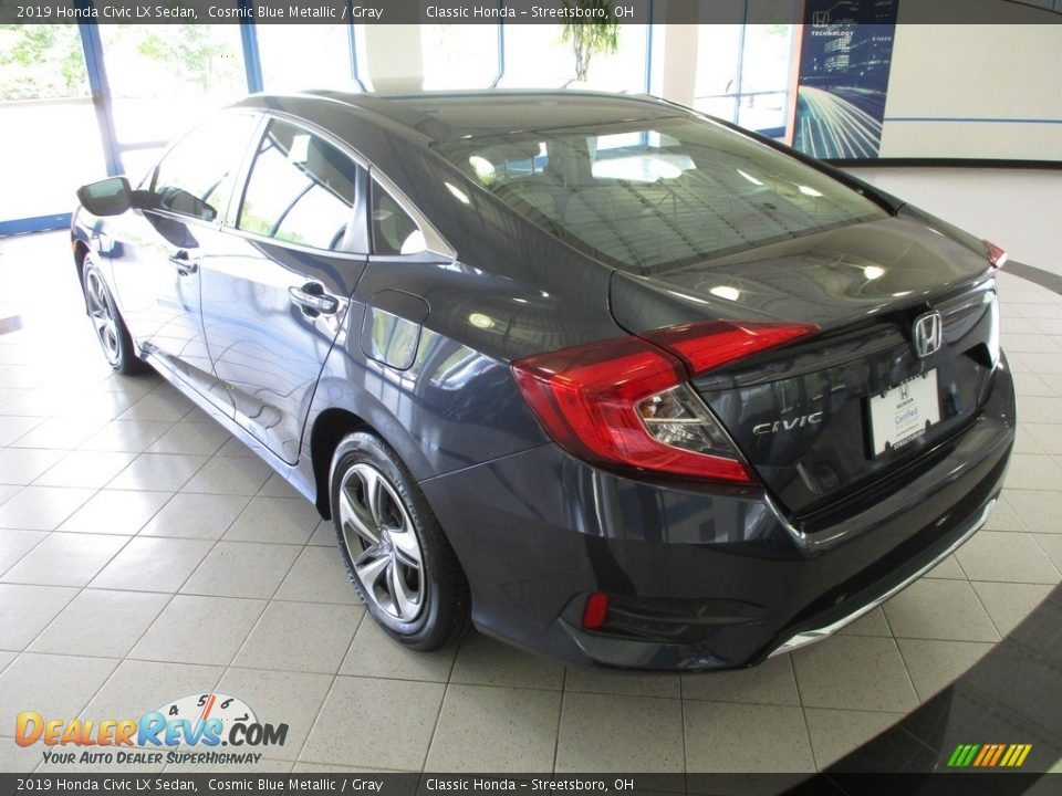 2019 Honda Civic LX Sedan Cosmic Blue Metallic / Gray Photo #9