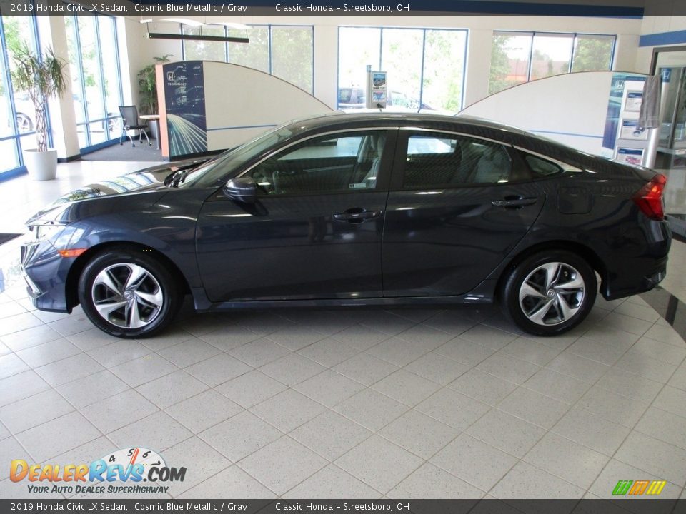 2019 Honda Civic LX Sedan Cosmic Blue Metallic / Gray Photo #10