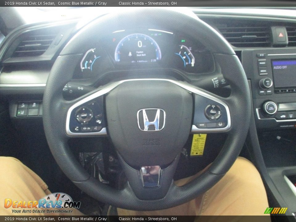 2019 Honda Civic LX Sedan Cosmic Blue Metallic / Gray Photo #16