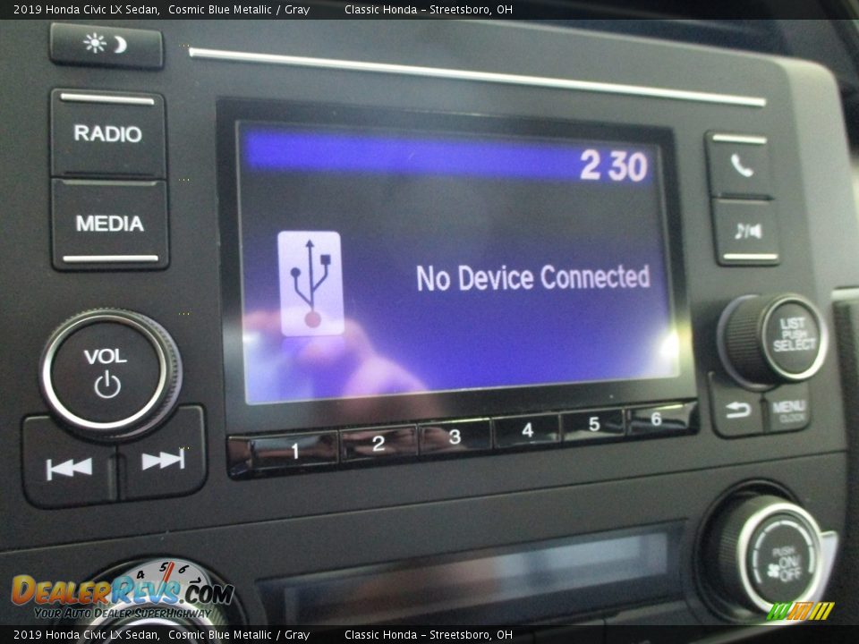 2019 Honda Civic LX Sedan Cosmic Blue Metallic / Gray Photo #25