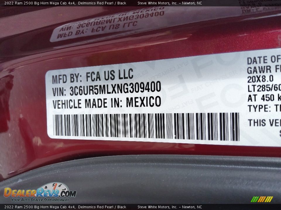 2022 Ram 2500 Big Horn Mega Cab 4x4 Delmonico Red Pearl / Black Photo #34