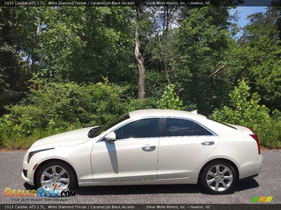 2013 Cadillac ATS 2.5L White Diamond Tricoat / Caramel/Jet Black Accents Photo #1