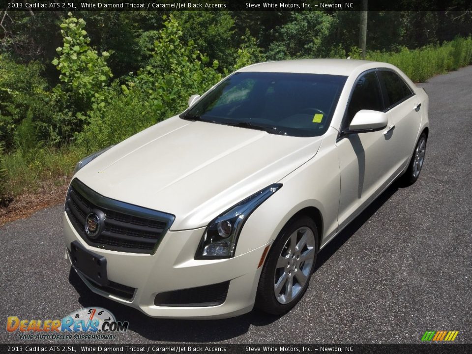 2013 Cadillac ATS 2.5L White Diamond Tricoat / Caramel/Jet Black Accents Photo #3