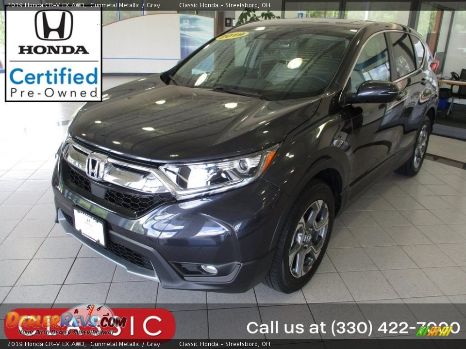 2019 Honda CR-V EX AWD Gunmetal Metallic / Gray Photo #1