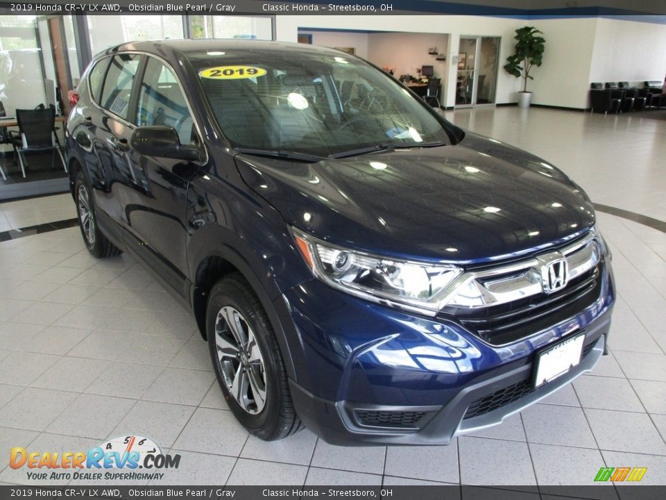 2019 Honda CR-V LX AWD Obsidian Blue Pearl / Gray Photo #3