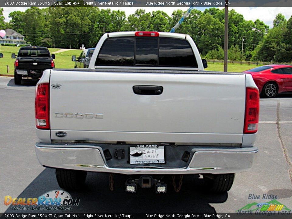 2003 Dodge Ram 3500 ST Quad Cab 4x4 Bright Silver Metallic / Taupe Photo #4