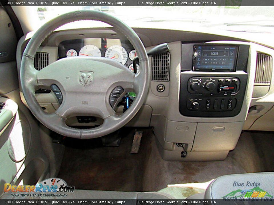 2003 Dodge Ram 3500 ST Quad Cab 4x4 Bright Silver Metallic / Taupe Photo #16