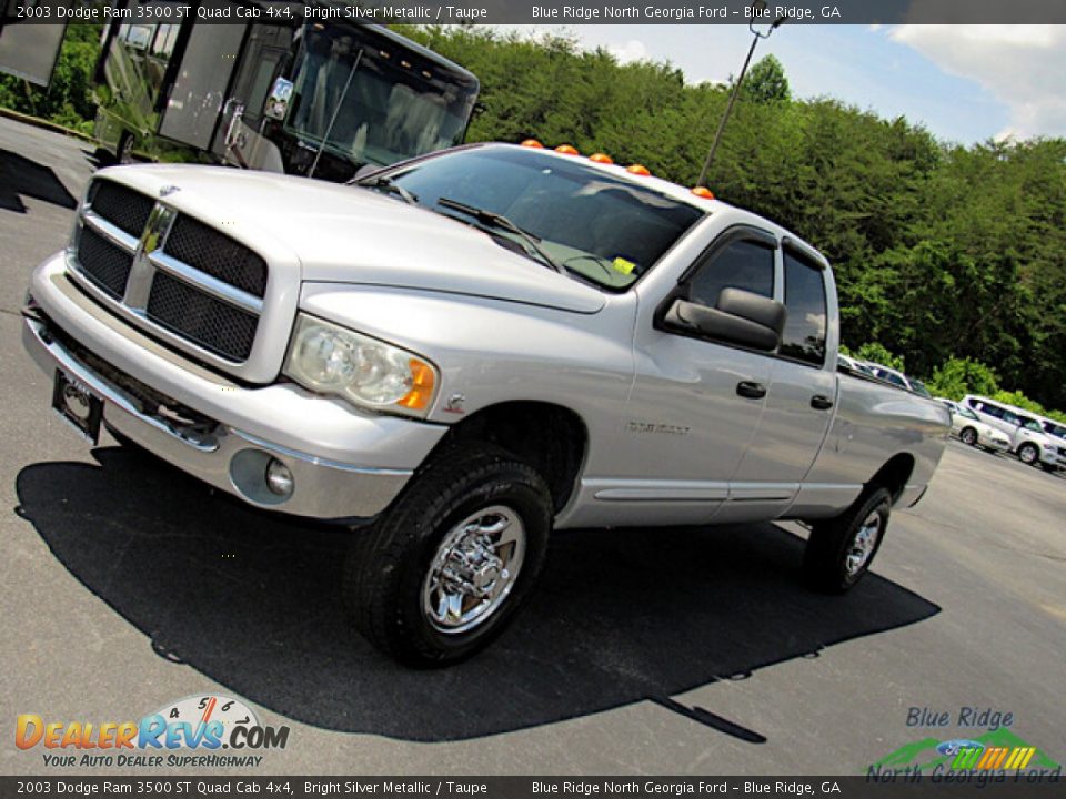 2003 Dodge Ram 3500 ST Quad Cab 4x4 Bright Silver Metallic / Taupe Photo #19