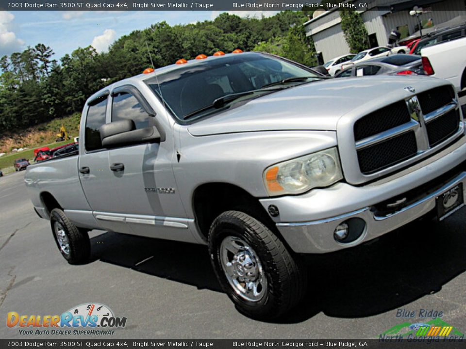 2003 Dodge Ram 3500 ST Quad Cab 4x4 Bright Silver Metallic / Taupe Photo #20