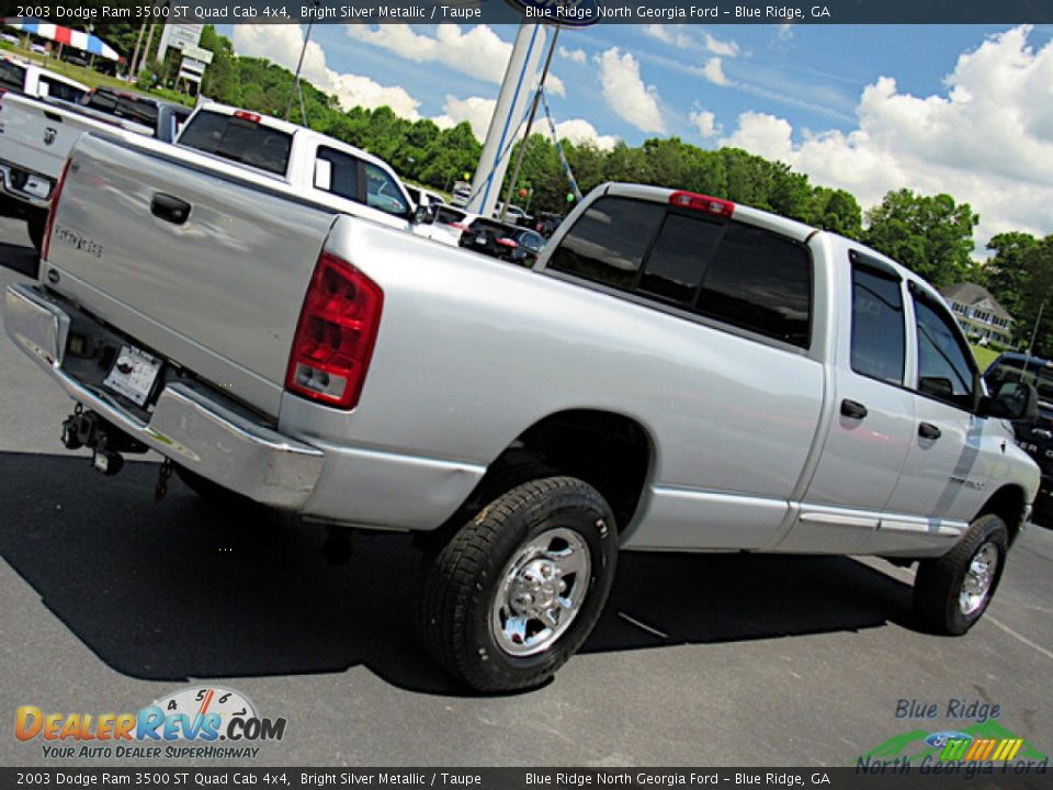 2003 Dodge Ram 3500 ST Quad Cab 4x4 Bright Silver Metallic / Taupe Photo #21