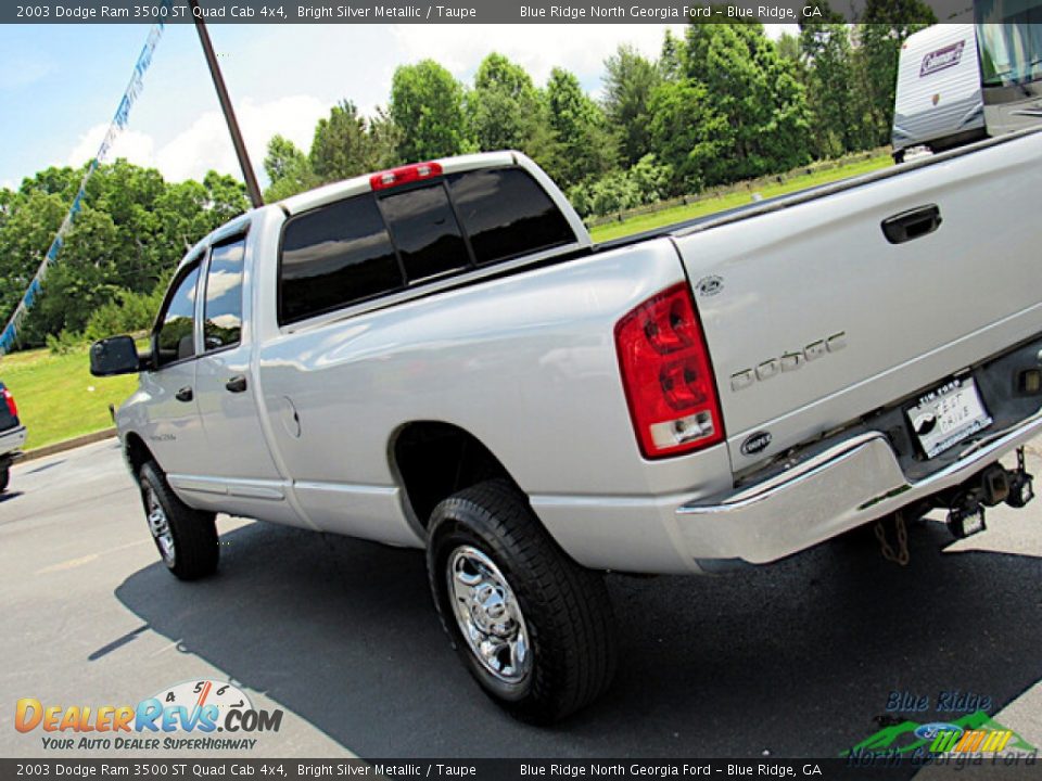 2003 Dodge Ram 3500 ST Quad Cab 4x4 Bright Silver Metallic / Taupe Photo #22