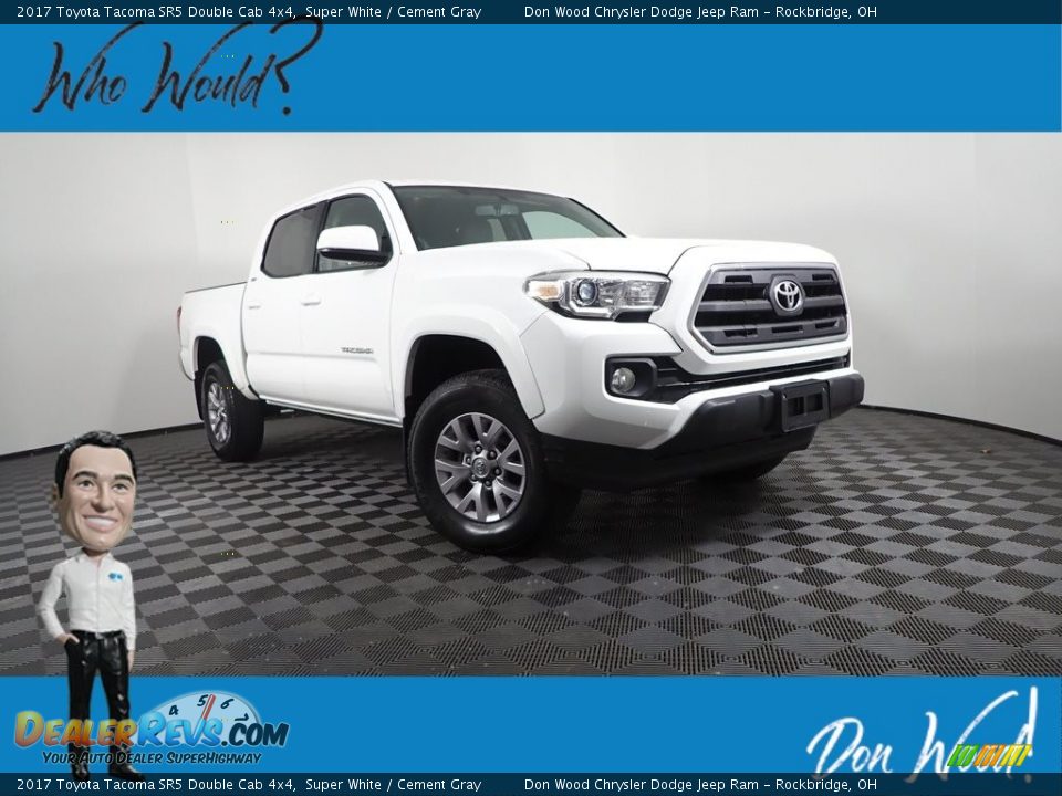 2017 Toyota Tacoma SR5 Double Cab 4x4 Super White / Cement Gray Photo #1