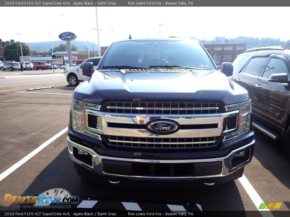 2019 Ford F150 XLT SuperCrew 4x4 Agate Black / Earth Gray Photo #2