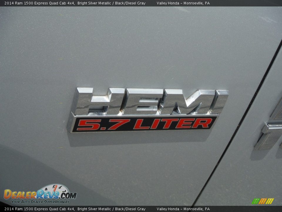 2014 Ram 1500 Express Quad Cab 4x4 Bright Silver Metallic / Black/Diesel Gray Photo #4