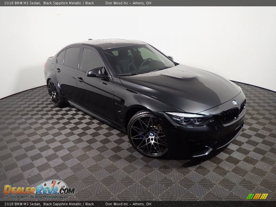 2018 BMW M3 Sedan Black Sapphire Metallic / Black Photo #3