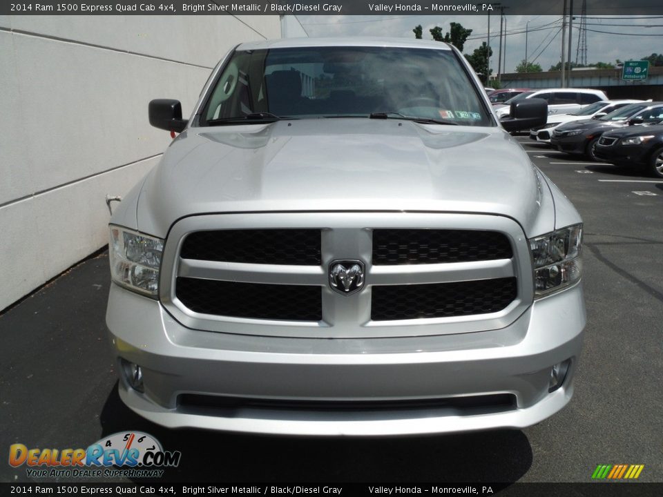 2014 Ram 1500 Express Quad Cab 4x4 Bright Silver Metallic / Black/Diesel Gray Photo #7