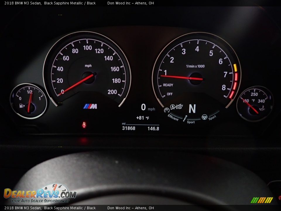 2018 BMW M3 Sedan Black Sapphire Metallic / Black Photo #28