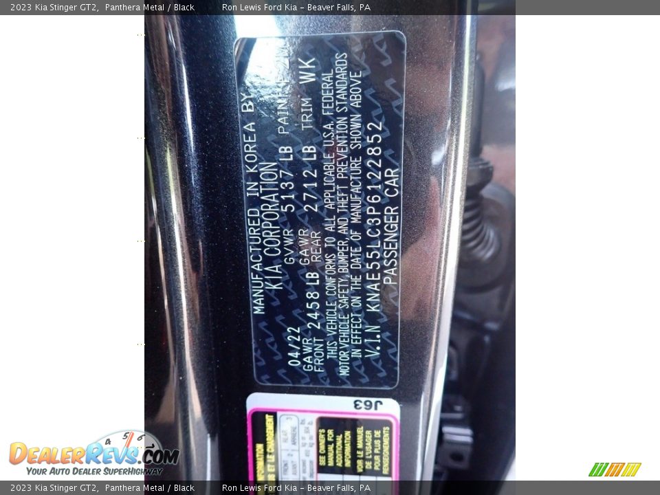 2023 Kia Stinger GT2 Panthera Metal / Black Photo #20