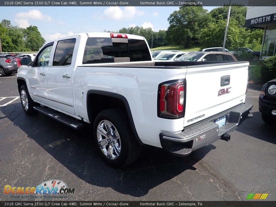 2018 GMC Sierra 1500 SLT Crew Cab 4WD Summit White / Cocoa/­Dune Photo #3