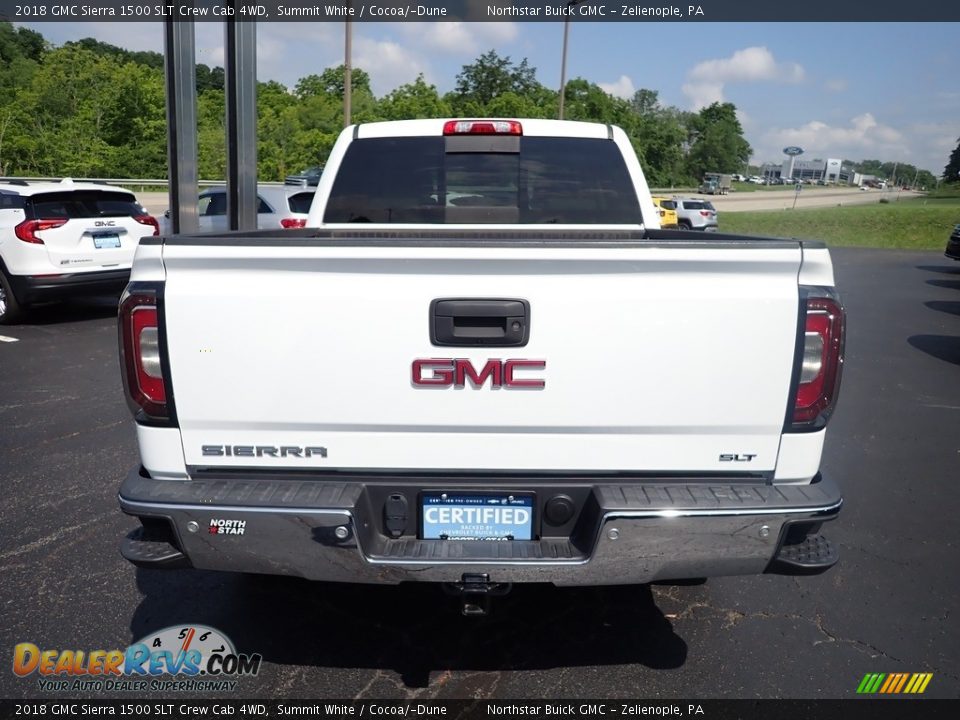 2018 GMC Sierra 1500 SLT Crew Cab 4WD Summit White / Cocoa/­Dune Photo #5