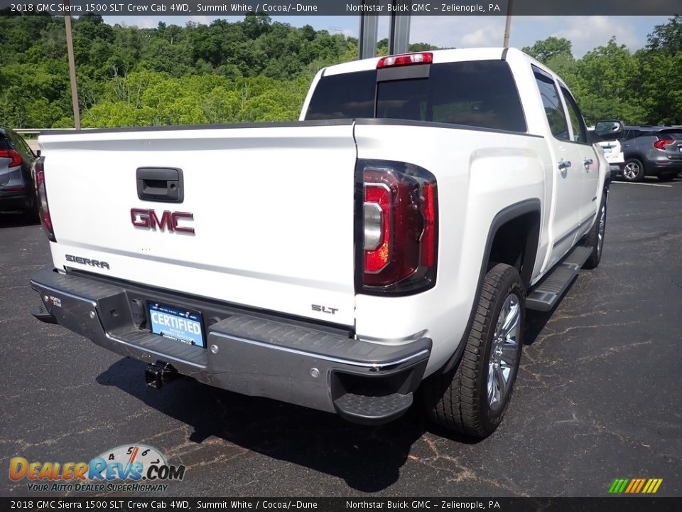 2018 GMC Sierra 1500 SLT Crew Cab 4WD Summit White / Cocoa/­Dune Photo #7