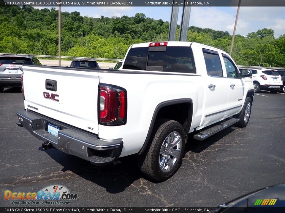 2018 GMC Sierra 1500 SLT Crew Cab 4WD Summit White / Cocoa/­Dune Photo #8