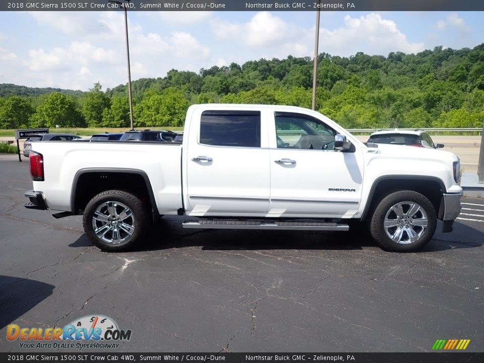 2018 GMC Sierra 1500 SLT Crew Cab 4WD Summit White / Cocoa/­Dune Photo #9