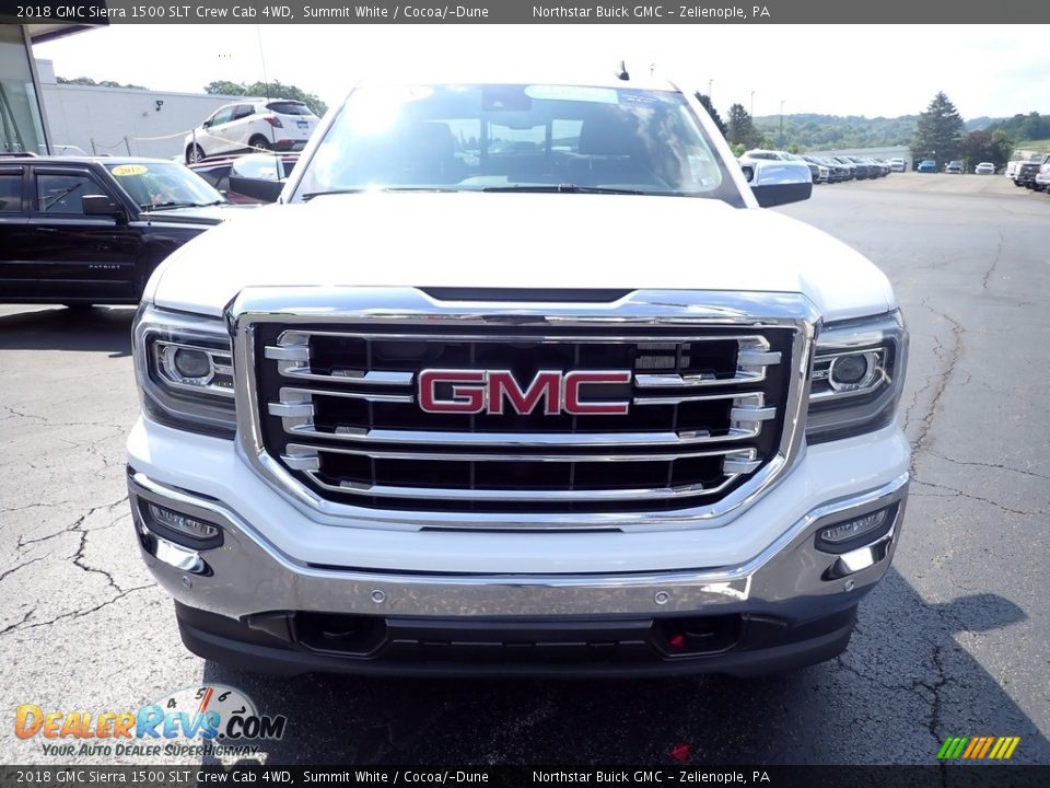 2018 GMC Sierra 1500 SLT Crew Cab 4WD Summit White / Cocoa/­Dune Photo #12