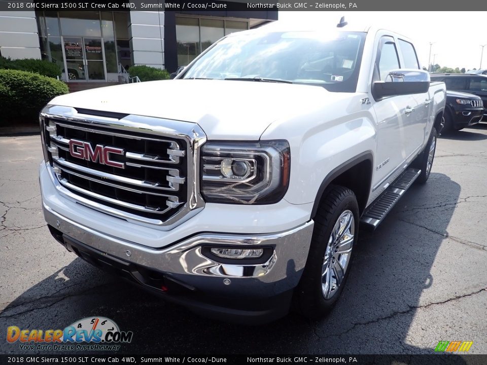 2018 GMC Sierra 1500 SLT Crew Cab 4WD Summit White / Cocoa/­Dune Photo #13