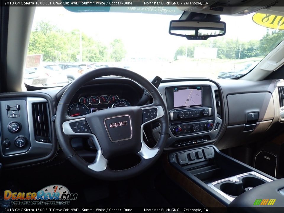 2018 GMC Sierra 1500 SLT Crew Cab 4WD Summit White / Cocoa/­Dune Photo #19