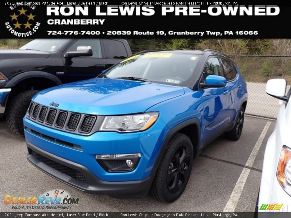 2021 Jeep Compass Altitude 4x4 Laser Blue Pearl / Black Photo #1