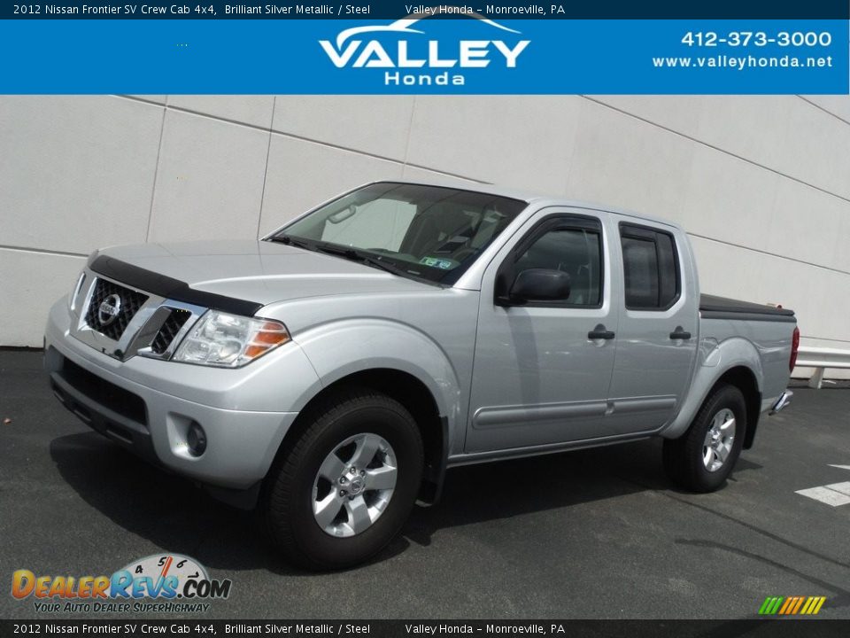 2012 Nissan Frontier SV Crew Cab 4x4 Brilliant Silver Metallic / Steel Photo #1