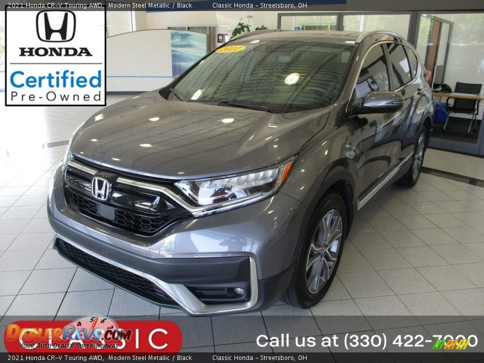 2021 Honda CR-V Touring AWD Modern Steel Metallic / Black Photo #1