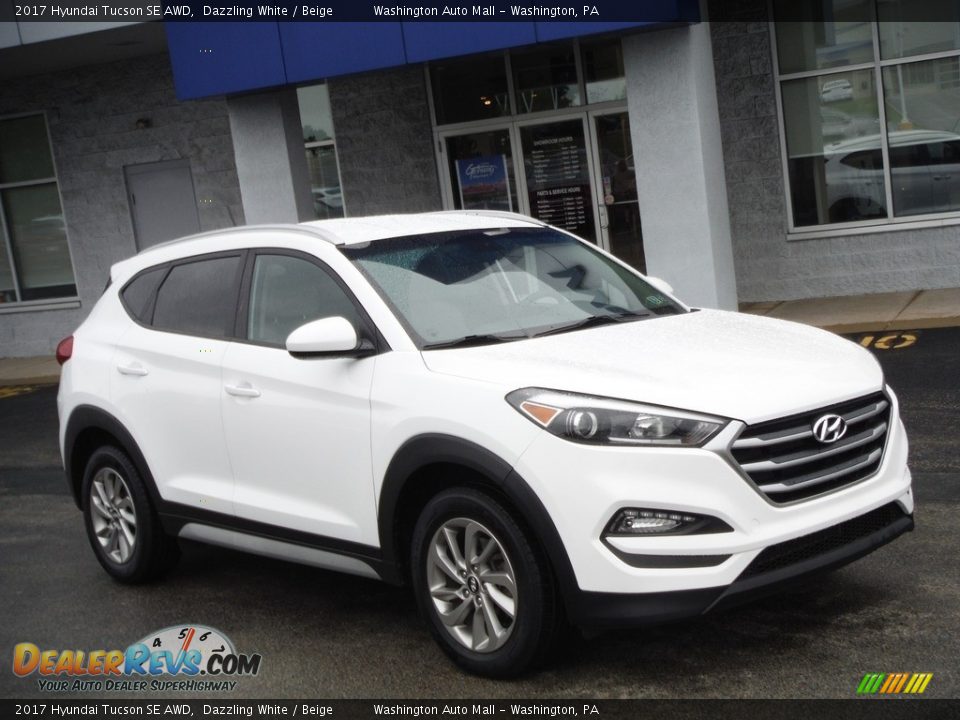 2017 Hyundai Tucson SE AWD Dazzling White / Beige Photo #1