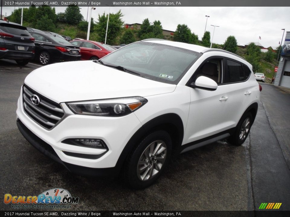 2017 Hyundai Tucson SE AWD Dazzling White / Beige Photo #5