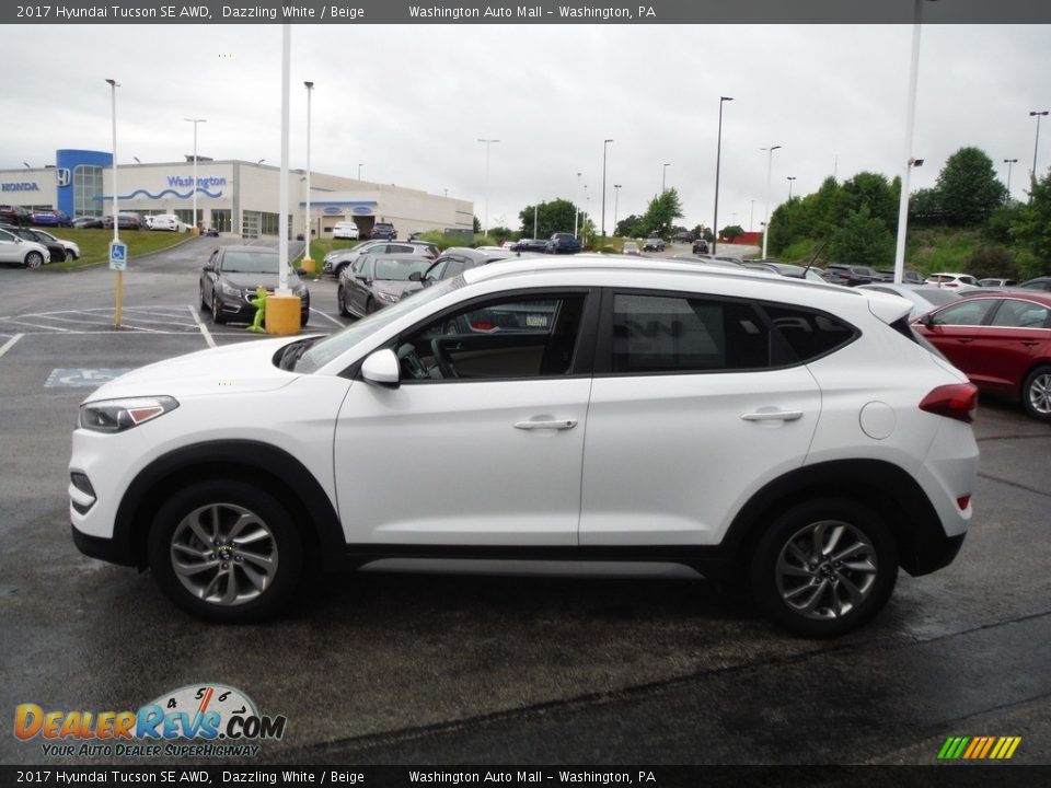 2017 Hyundai Tucson SE AWD Dazzling White / Beige Photo #6