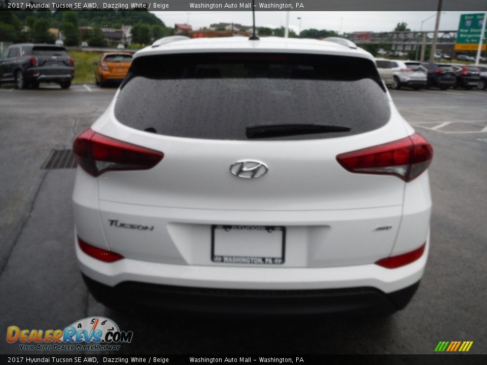 2017 Hyundai Tucson SE AWD Dazzling White / Beige Photo #8