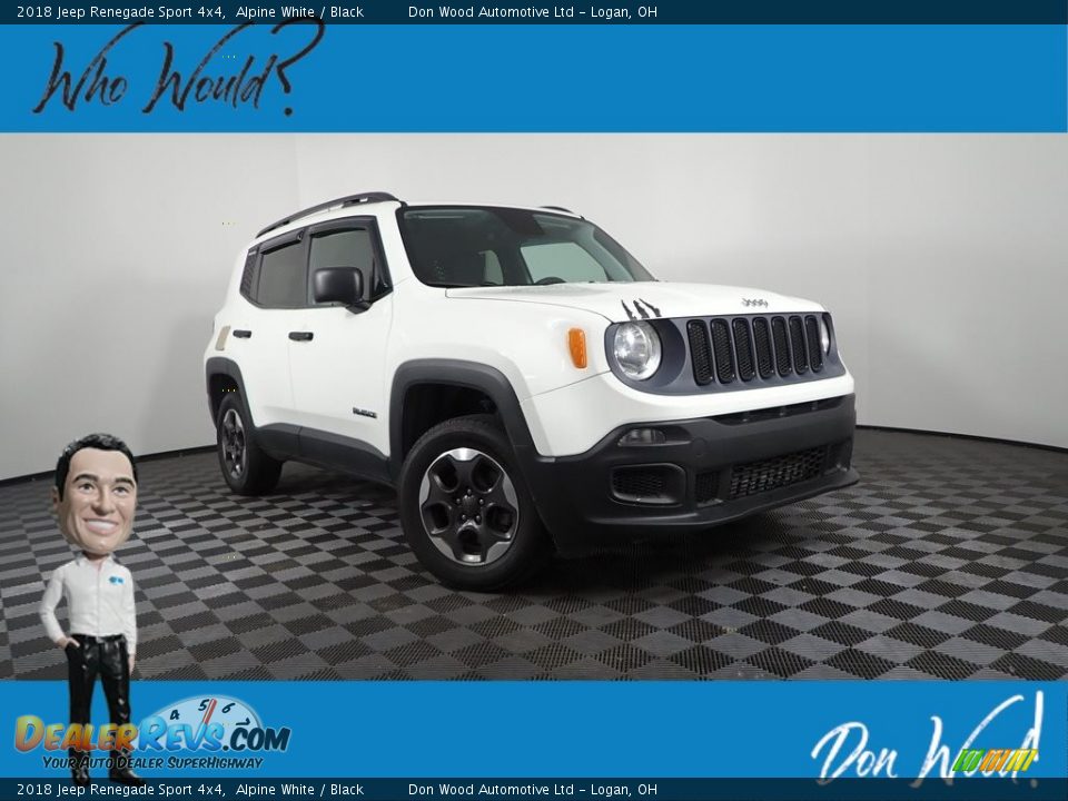 2018 Jeep Renegade Sport 4x4 Alpine White / Black Photo #1